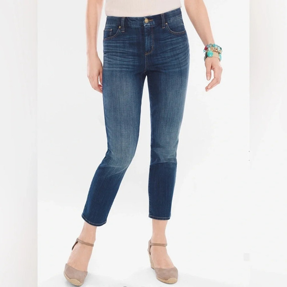 Chico’s the So Slimming Girlfriend Ankle Jeans Size 2 - Picture 1 of 13